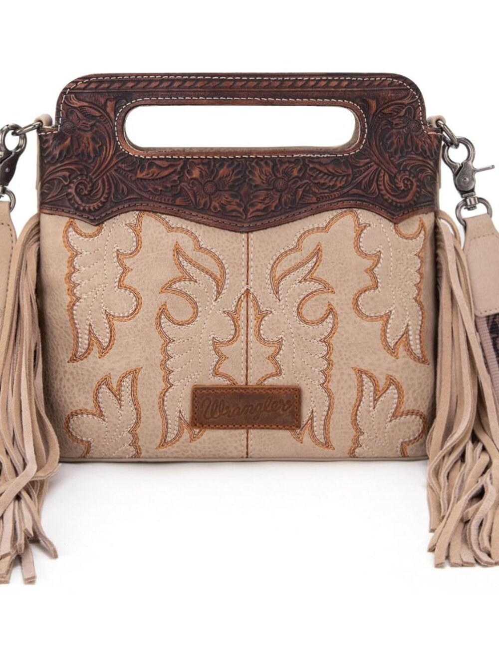 Wrangler Western Handbag for Women Crossbody Bag Top Handle Embossed Cowgirl Fri